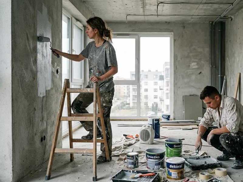 Modern lakás festés és burkolás után